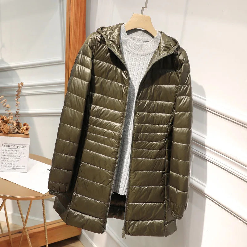 Women's Waterproof Down Filled Winter Jacket with Bag