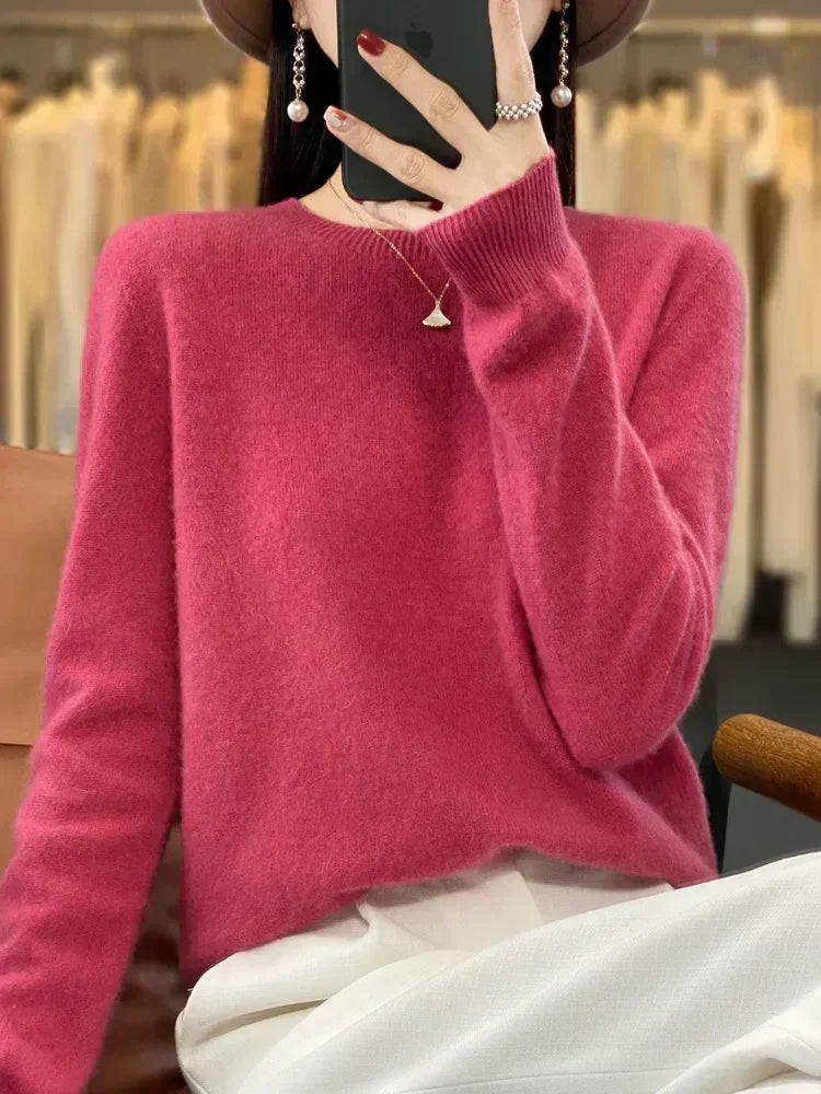 Soft Women's Merino Wool Crew Sweater