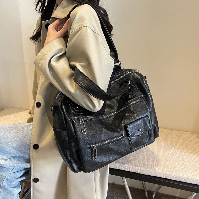 Big Genuine Leather Tote Bag