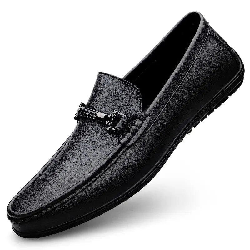 Elegant Leather Slip On Loafers