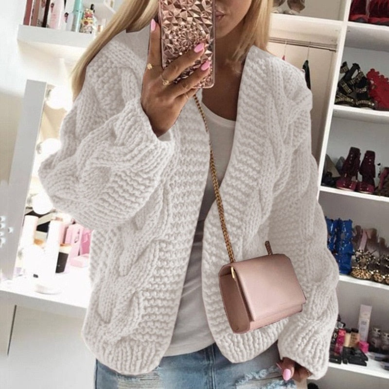 Soft Chunky Open Front Cardigan for Women