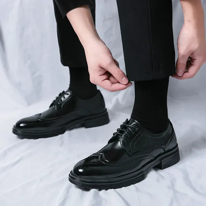 Smart Leather Dress Shoes for Men - Thick Sole