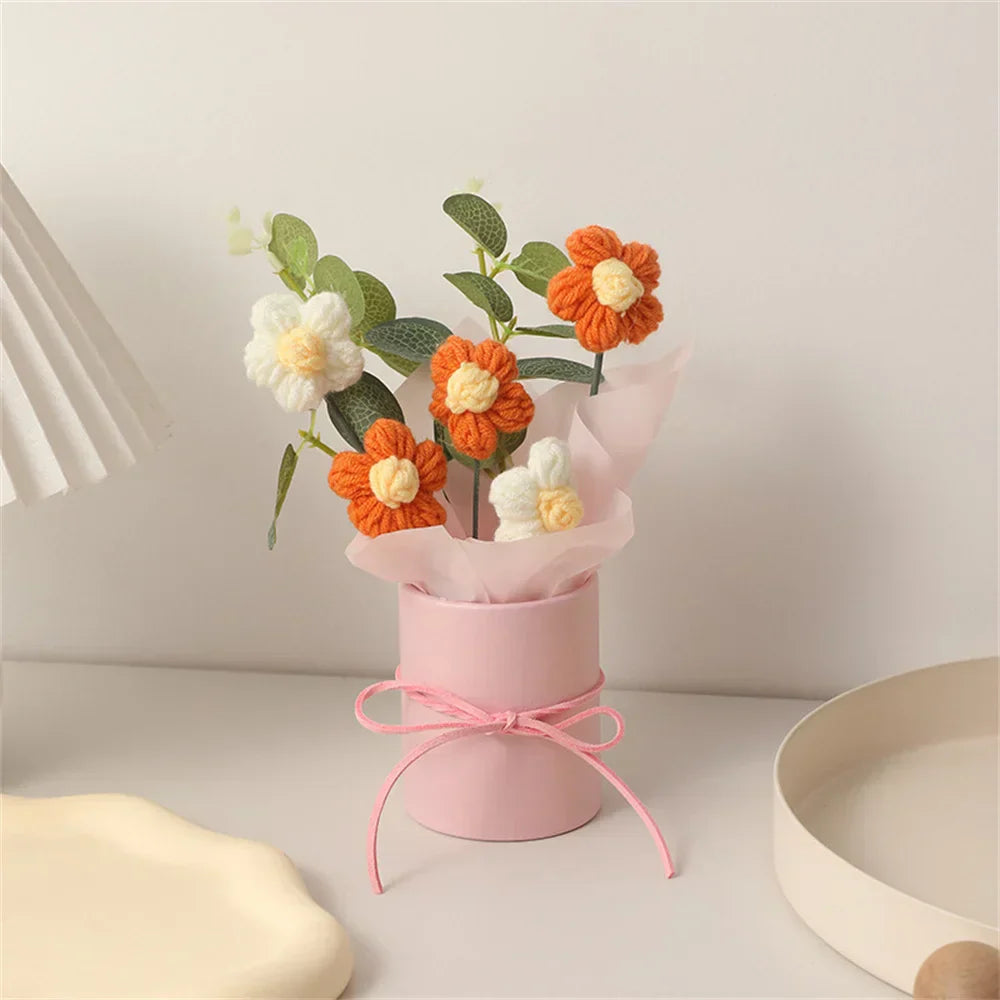 Velmora Handcrafted Plush Flower Bouquet Soft Decor Gift