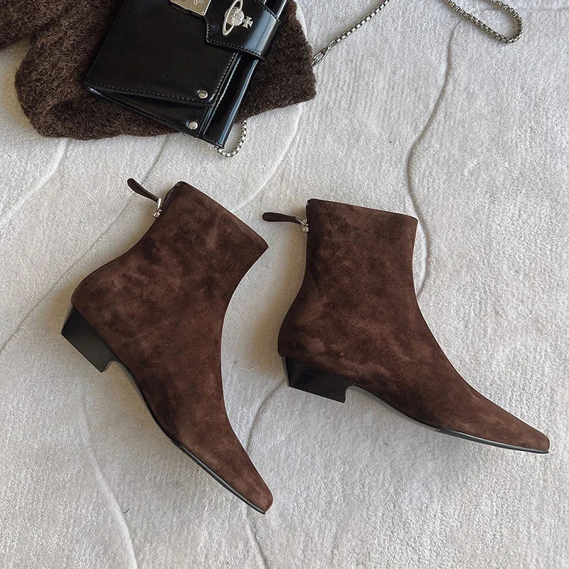 Soft Faux Fur Low Heel Boots