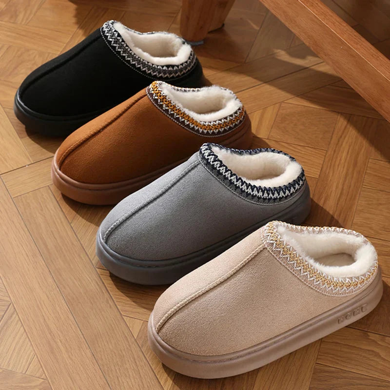 Soft Fuzzy Ladies Slippers Shoes - OutfitLondon