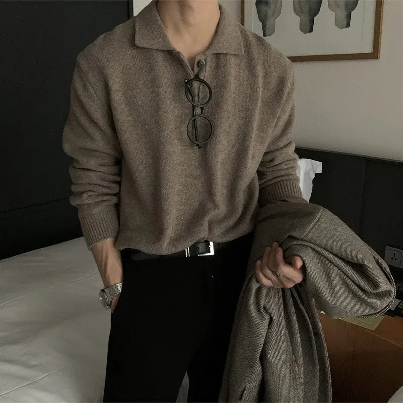 Comfortable Classic Men's Crew Neck Pullover Sweater - OutfitLondon