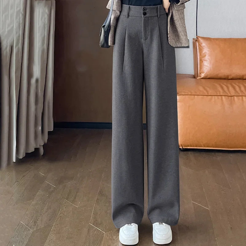 Relaxed Fit Warm Straight Leg Trousers