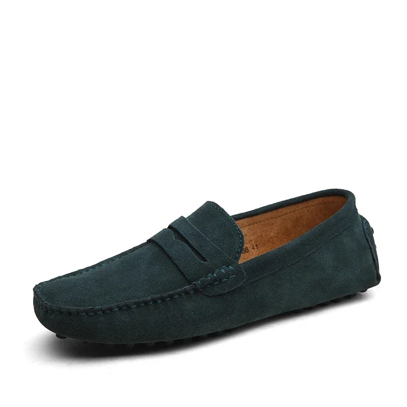 Genuine Leather Slip On Loafers