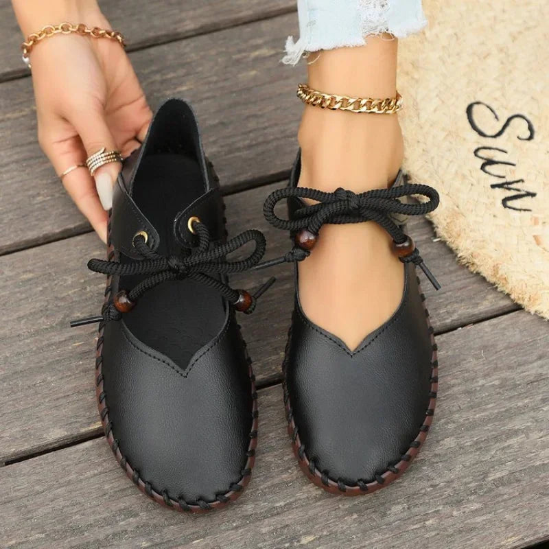 Comfortable Low-Heel Lace-Up Shoes