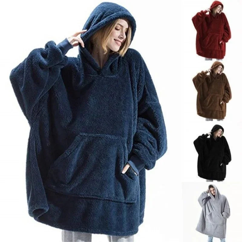 Cozy Fleece Hoodie Blanket for Men and Women