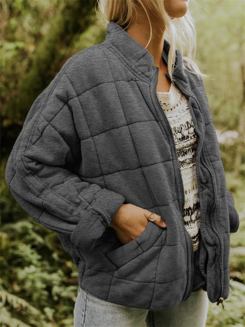 Cozy Insulated Zipper Padded Winter Jacket - OutfitLondon