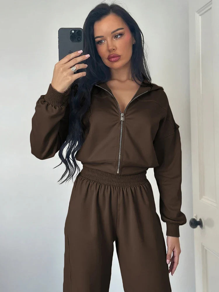 Relaxed Fit Striped Hoodie and Pants Set