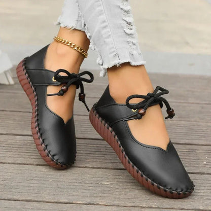 Comfortable Low-Heel Lace-Up Shoes