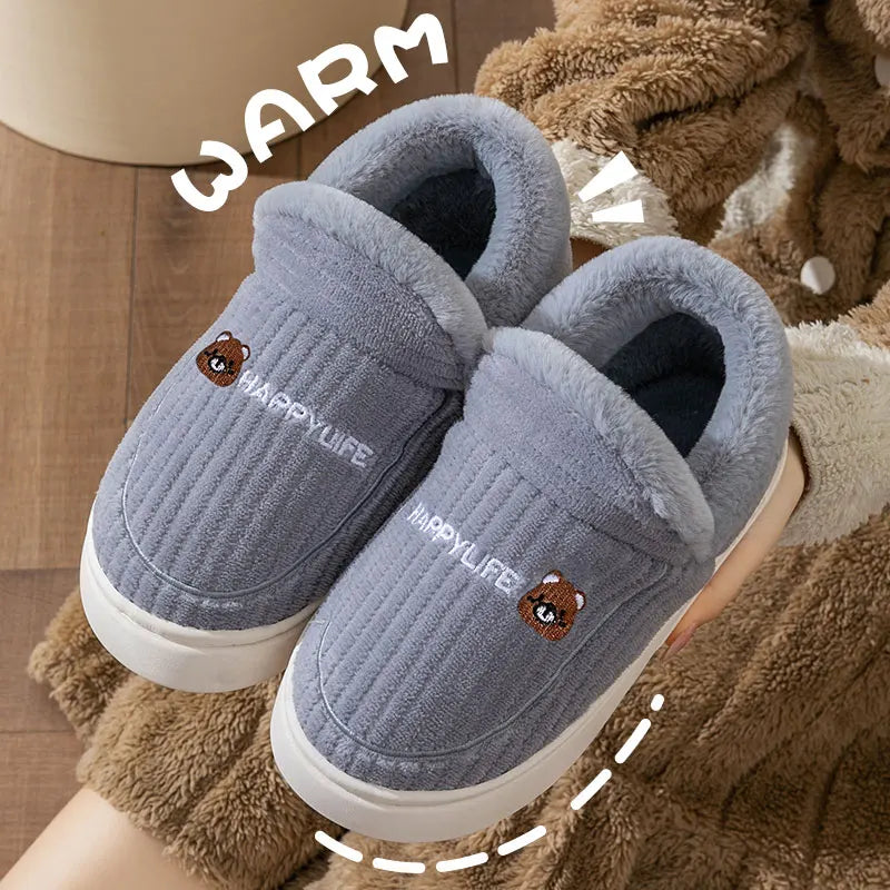 Soft Fleece Slippers for Women - Comfy Grip House Shoes - OutfitLondon