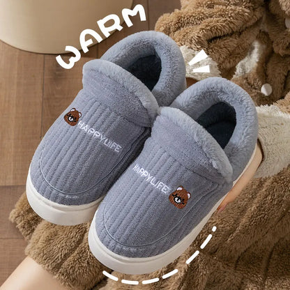 Soft Fleece Slippers for Women - Comfy Grip House Shoes - OutfitLondon