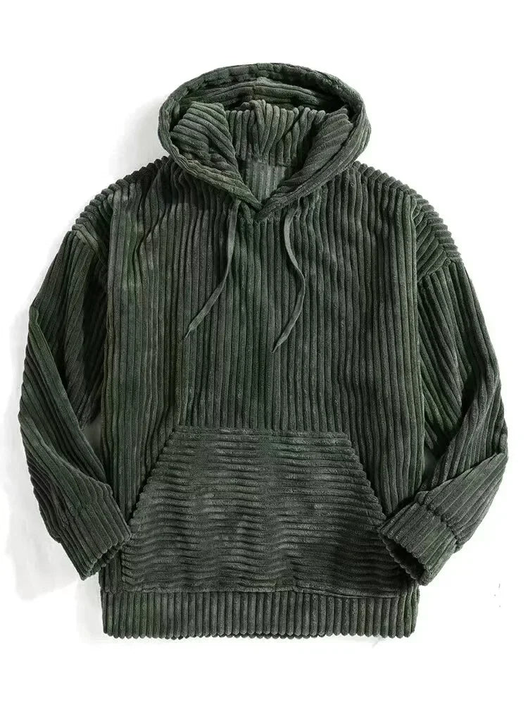 Cozy Mens Corduroy Jacket - Pouch Pocket, Casual Wear