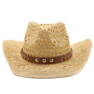 Classic Western Hat with Earthy Brown Beads