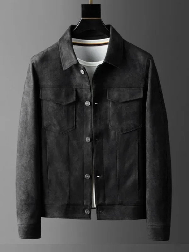 Men's Slim Fit Black Leather Jacket