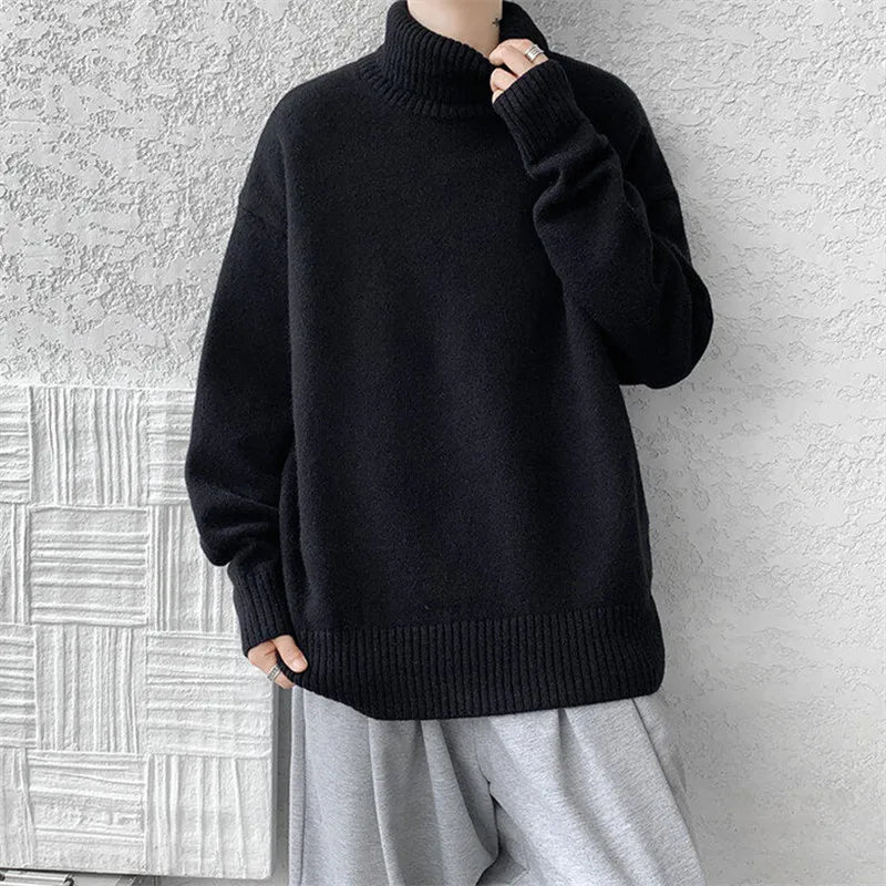 Warm Mens Big Crew Neck Winter Sweater