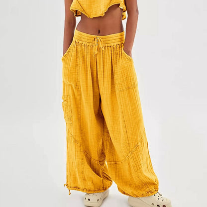 Comfortable Loose Fit Beach Pants with Pockets