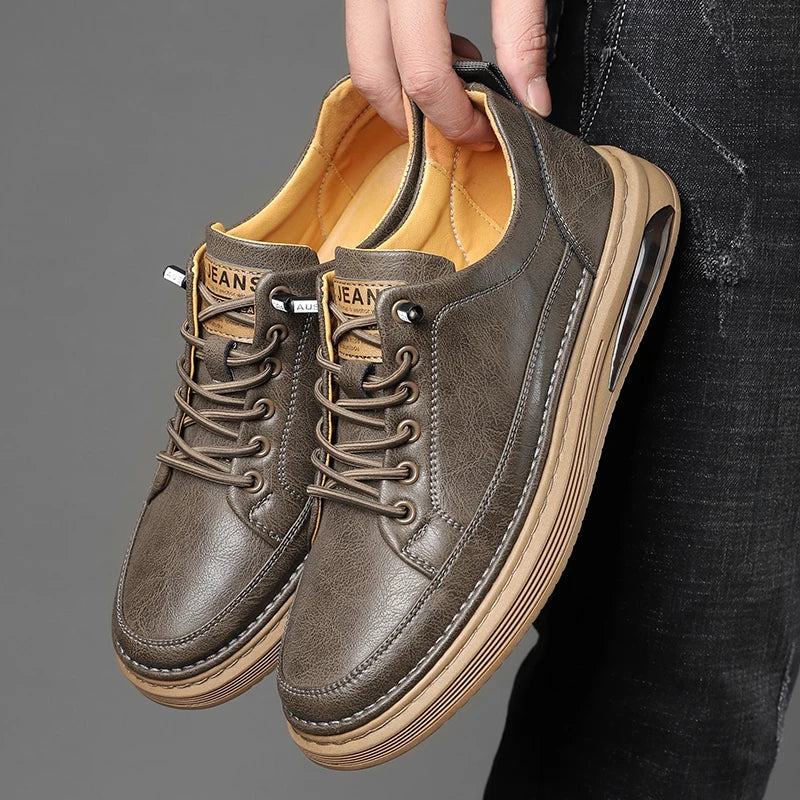 Brown Leather Sneakers