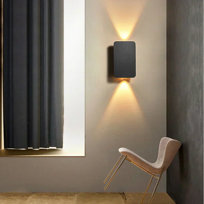 Contemporary Double Head Black LED Sconce Light