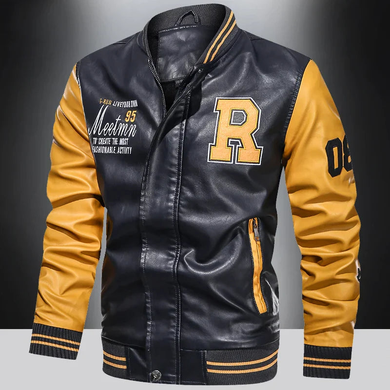 Classic Mens Black Leather Jacket
