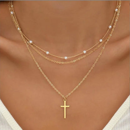 Delicate Multi-Layer Gold Silver Heart Necklace