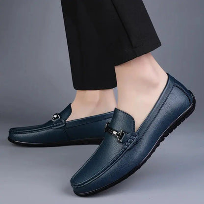 Elegant Leather Slip On Loafers