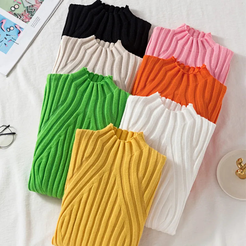 Women's Soft Roll Neck Long Sleeve Sweater