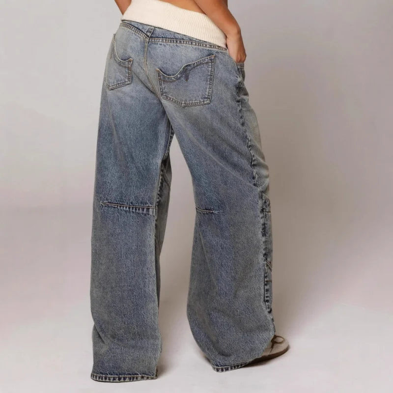 Wide Leg Baggy Denim Jeans