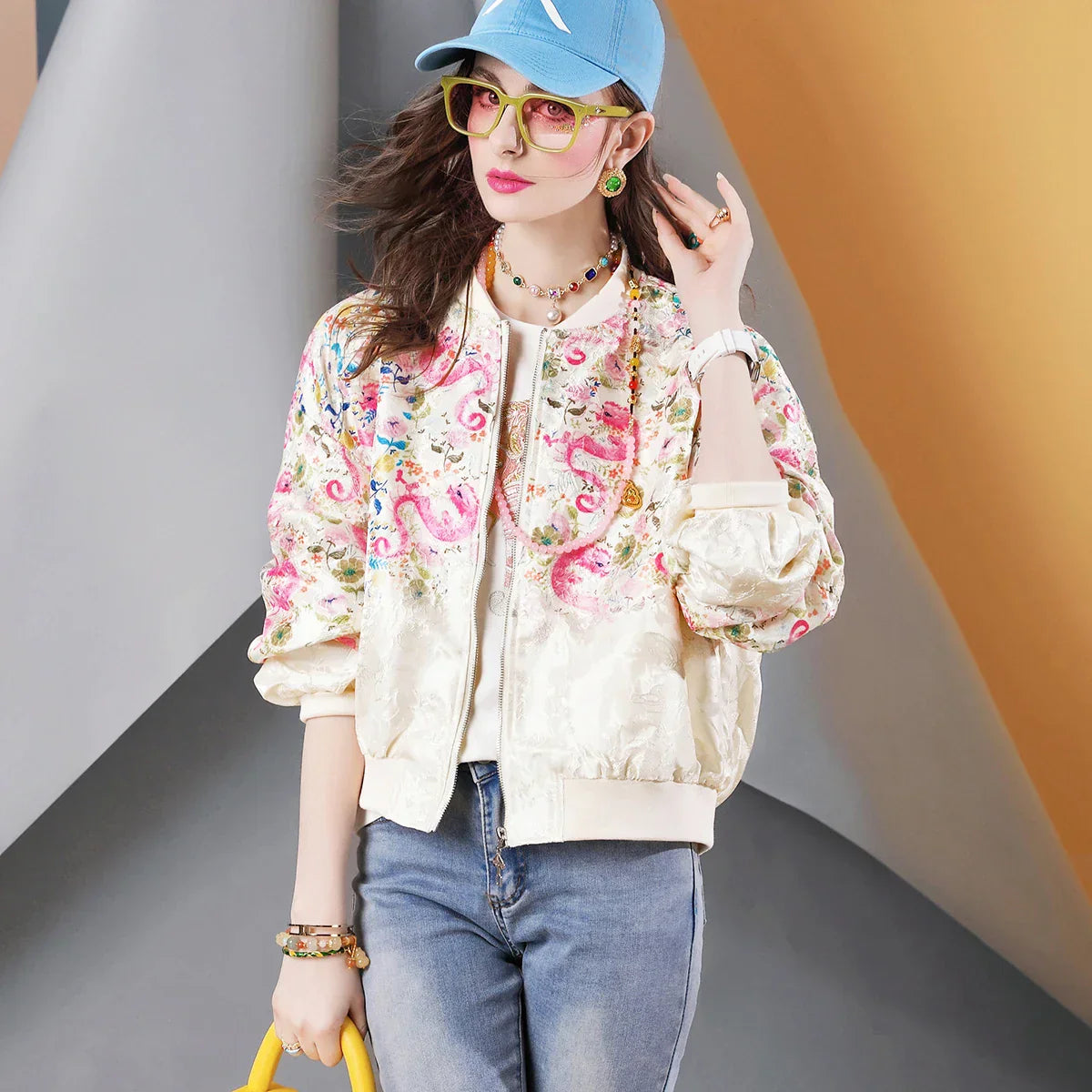 Pretty Embroidered Garden Winter Coat