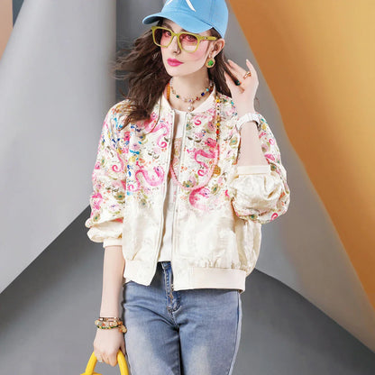 Pretty Embroidered Garden Winter Coat