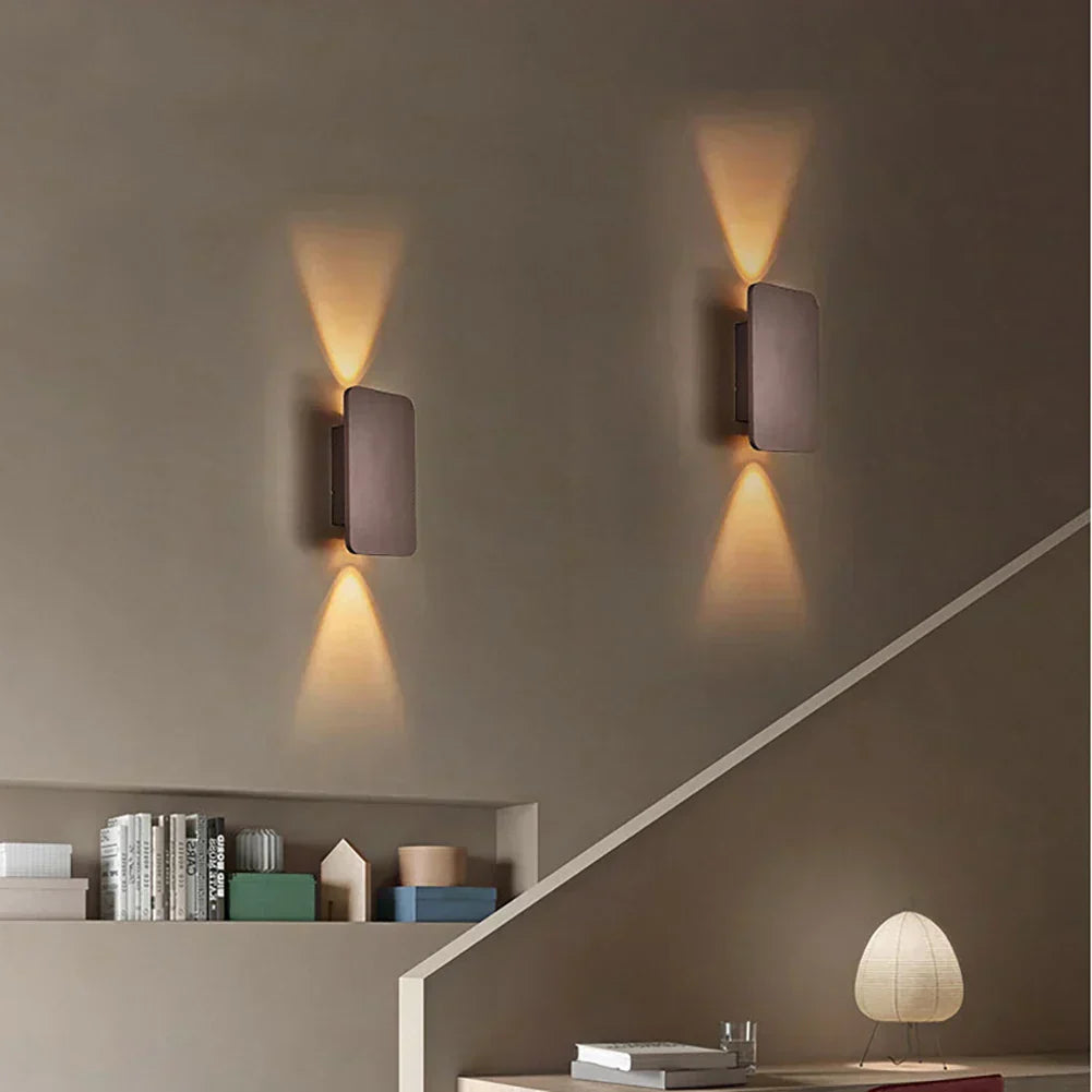 Contemporary Double Head Black LED Sconce Light - OutfitLondon