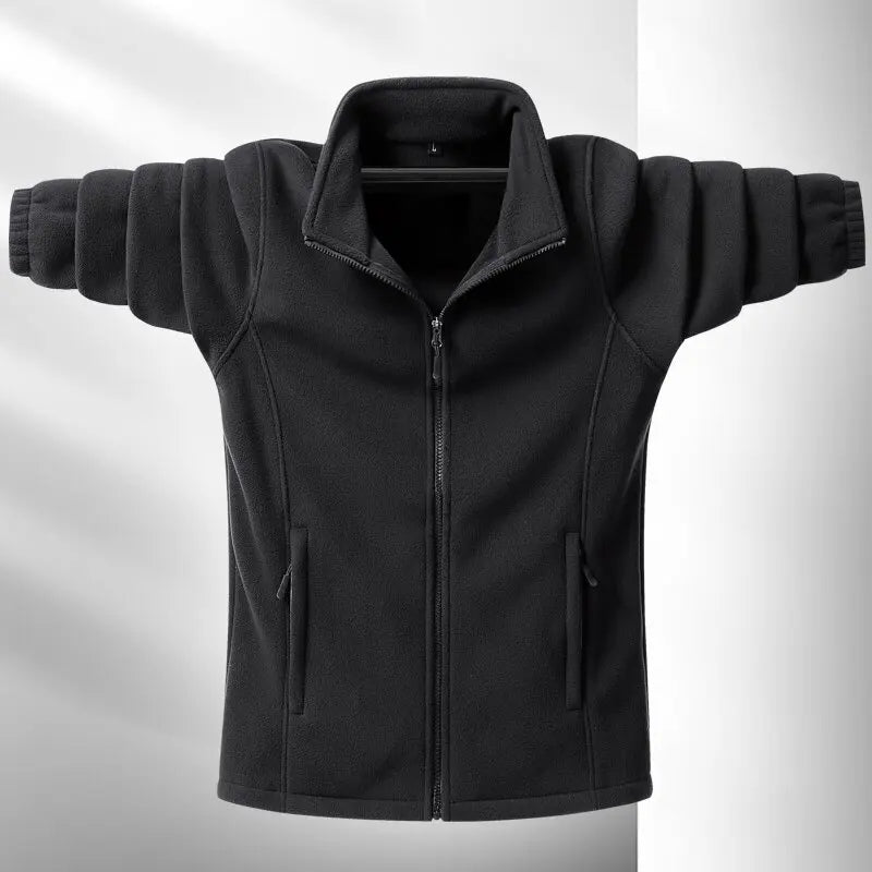 Men's Fleece Jacket Tailored Fit Durable Zipper