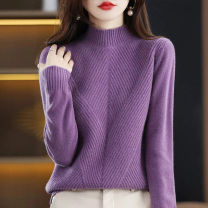 Cozy Ladies Cable Knit Pullover Sweater