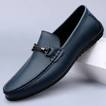 Elegant Leather Slip On Loafers - OutfitLondon