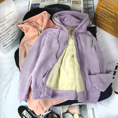 Comfortable Ladies Plush Hoodie Lounge Wear Set