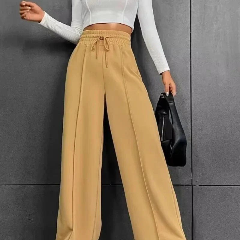 Soft High Waisted Wide Leg Joggers for Women