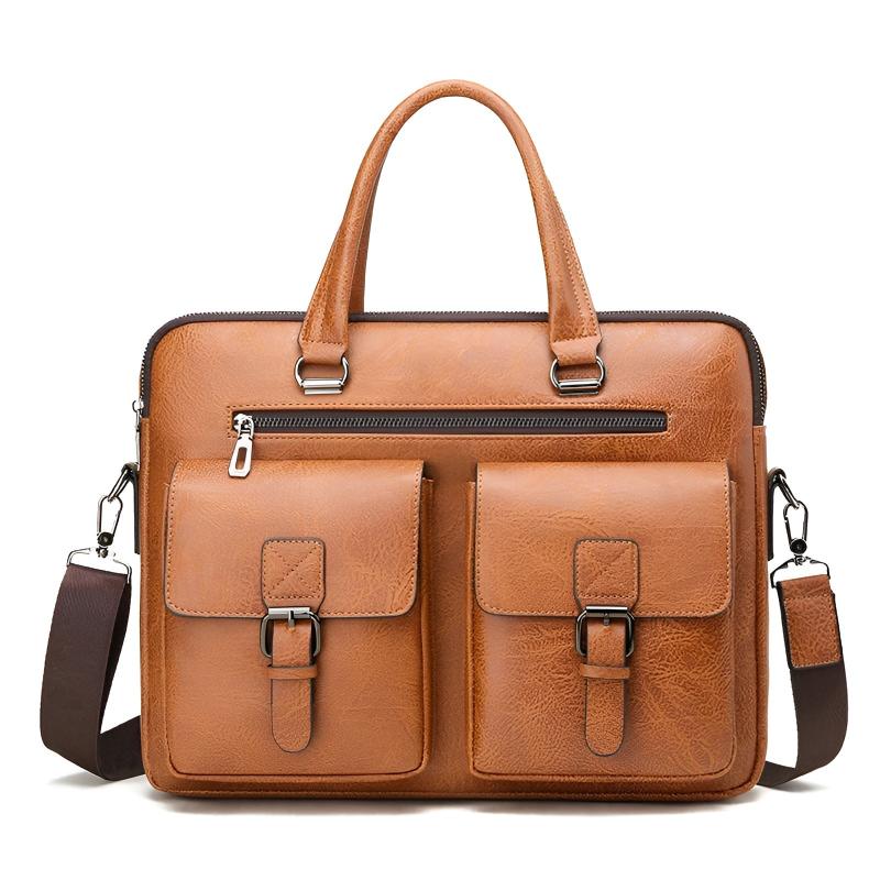 Classic Leather Messenger Shoulder Bag - OutfitLondon