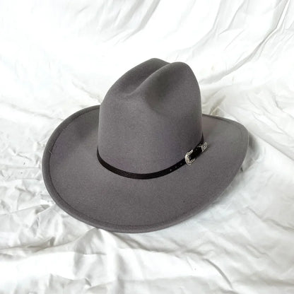 Classic Western Leather Cowboy Hat - Wide Brim Fit