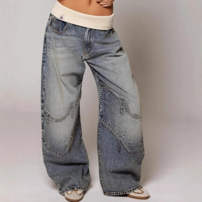 Wide Leg Baggy Denim Jeans