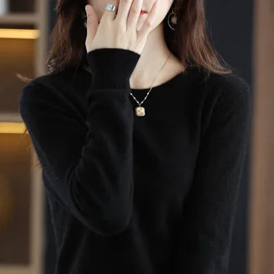 Warm Wool Crew Neck Women's Winter Sweater