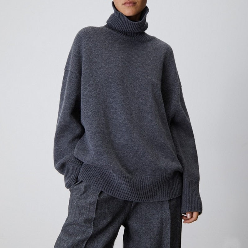 Soft Chunky Cold Weather Turtleneck Sweater