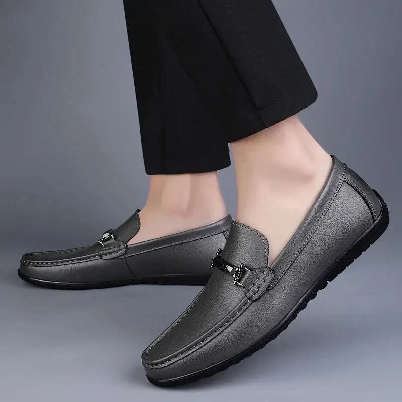 Elegant Leather Slip On Loafers