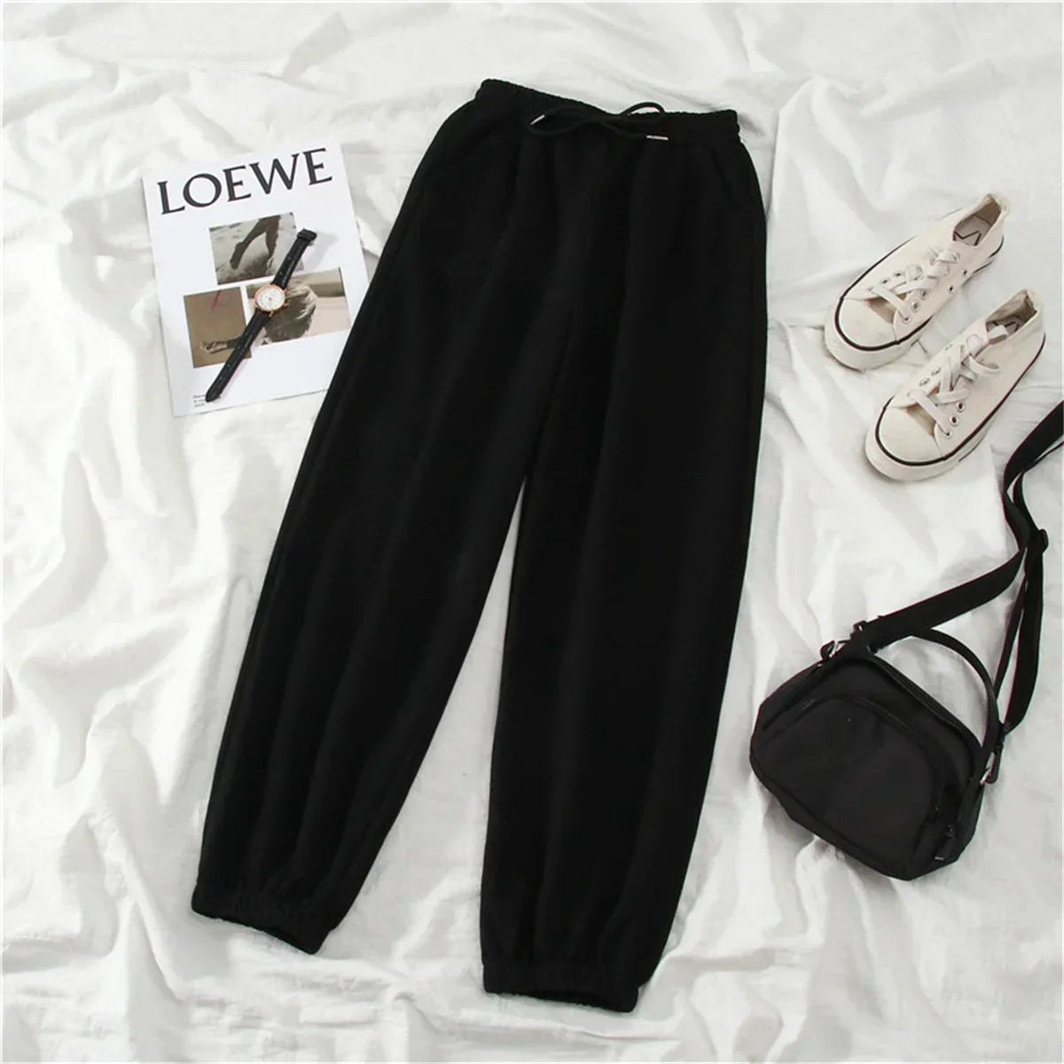 Comfortable Relaxed Fit High Waisted Pants