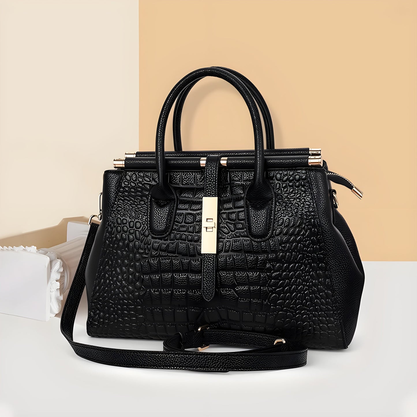Stylish Crocodile Pattern Tote Bag
