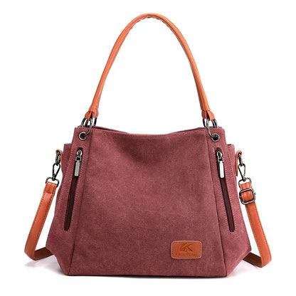 Luxe Canvas Tote Bag Spacious Zipper Closure