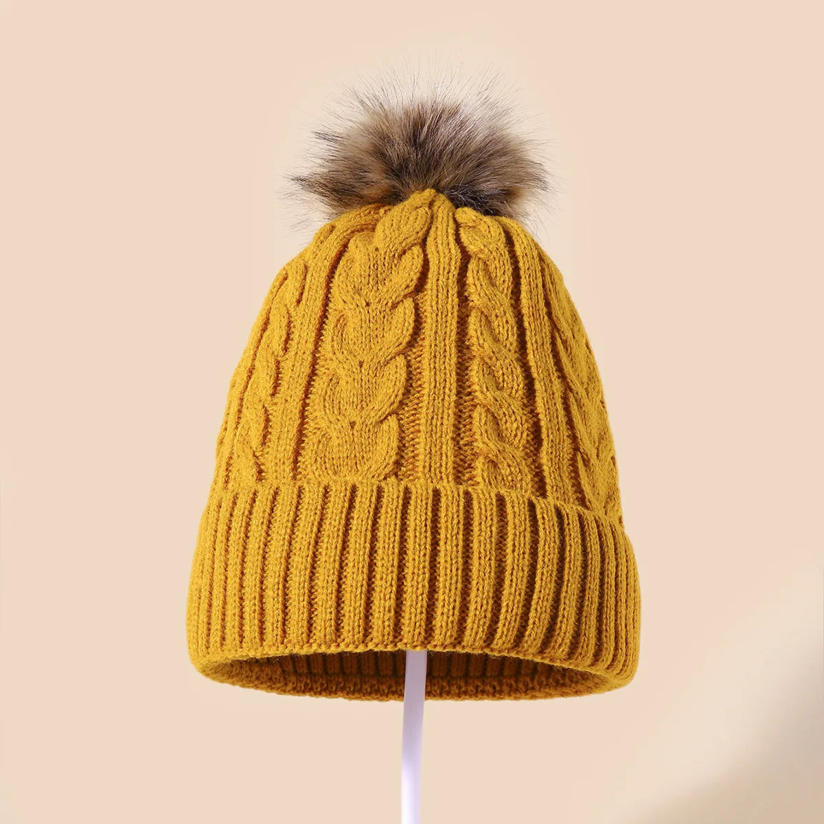 Warm Fuzzy Knit Winter Hat for Ladies