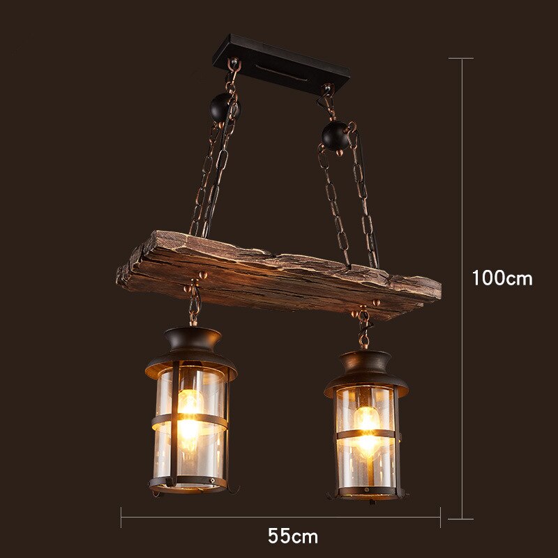 Farmhouse Style Wooden LED Light Fixture